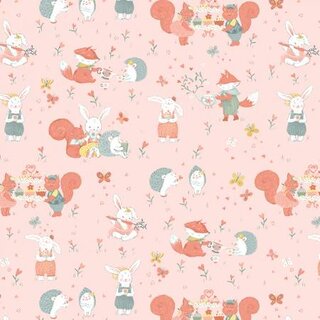 Woodland Tiere rosa