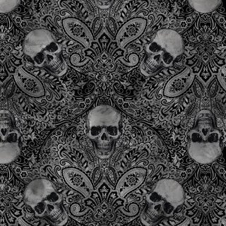 Black Damask Skull