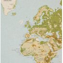 World Map Linen Look